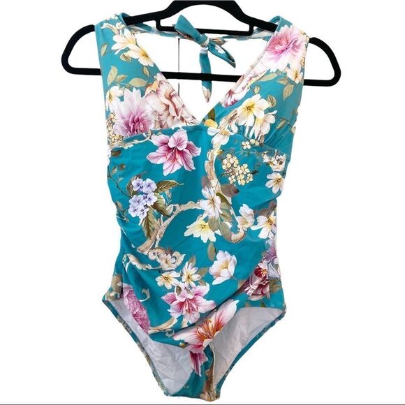 thumbnail image 2 of Gottex Women's Jolie Bouquet One-Piece Swimsuit - Square Neck, Adjustable Straps 2 of 12